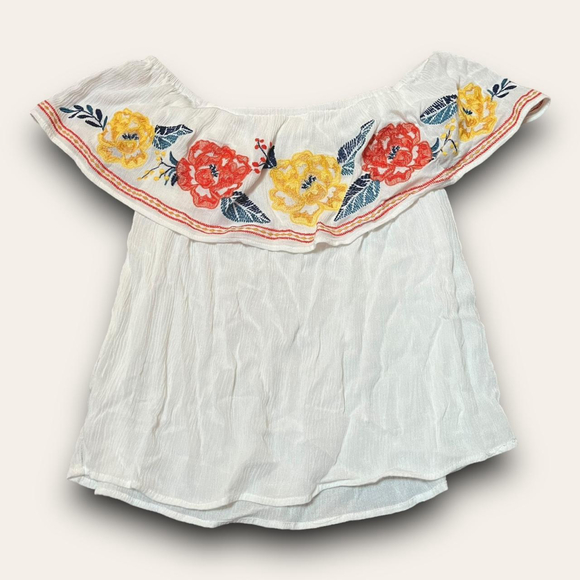 Flying Tomato Tops - Flying Tomato Floral Embroidered Blouse Boho Hippie